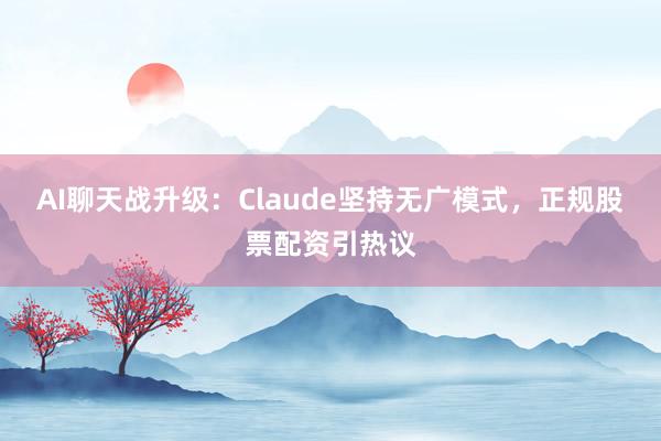 AI聊天战升级：Claude坚持无广模式，正规股票配资引热议