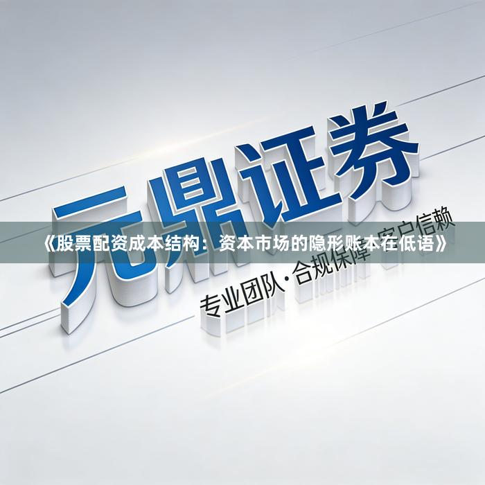 《股票配资成本结构：资本市场的隐形账本在低语》