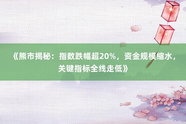 《熊市揭秘:指数跌幅超20%,资金规模缩水,关键指标全线走低》