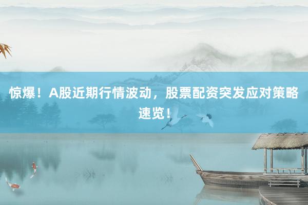 惊爆！A股近期行情波动，股票配资突发应对策略速览！