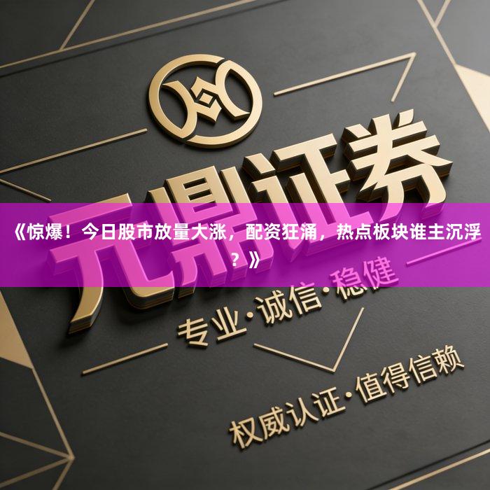 《惊爆!今日股市放量大涨,配资狂涌,热点板块谁主沉浮?》