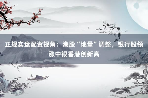正规实盘配资视角：港股“地量”调整，银行股领涨中银香港创新高