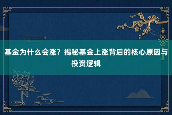 基金为什么会涨？揭秘基金上涨背后的核心原因与投资逻辑
