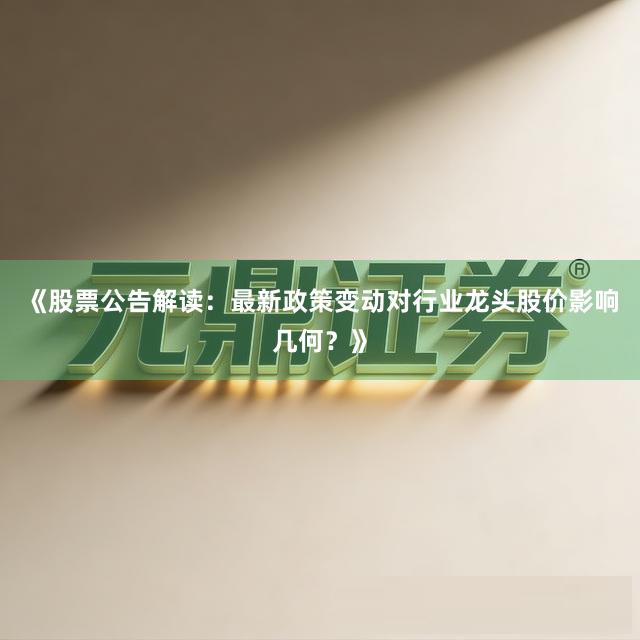 《股票公告解读：最新政策变动对行业龙头股价影响几何？》