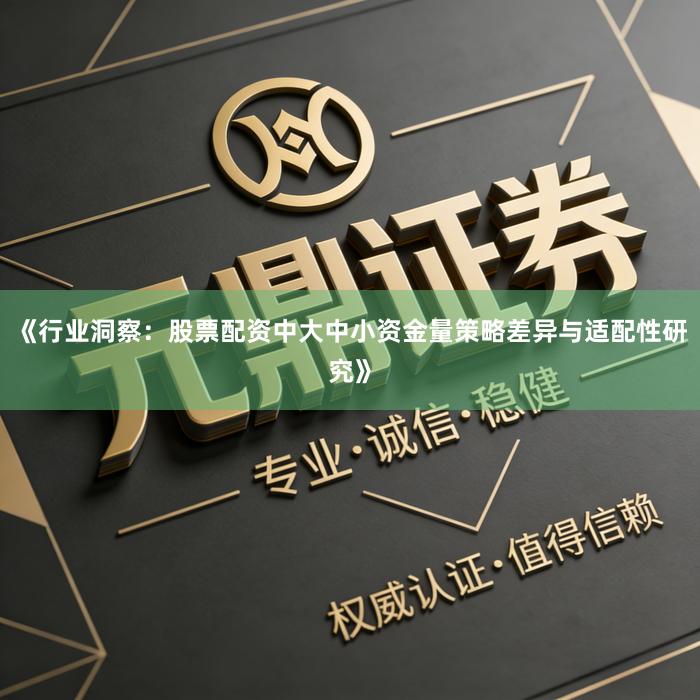 《行业洞察：股票配资中大中小资金量策略差异与适配性研究》