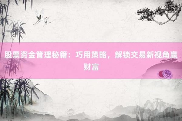 股票资金管理秘籍：巧用策略，解锁交易新视角赢财富